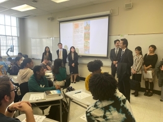 Consul-General speaks to class